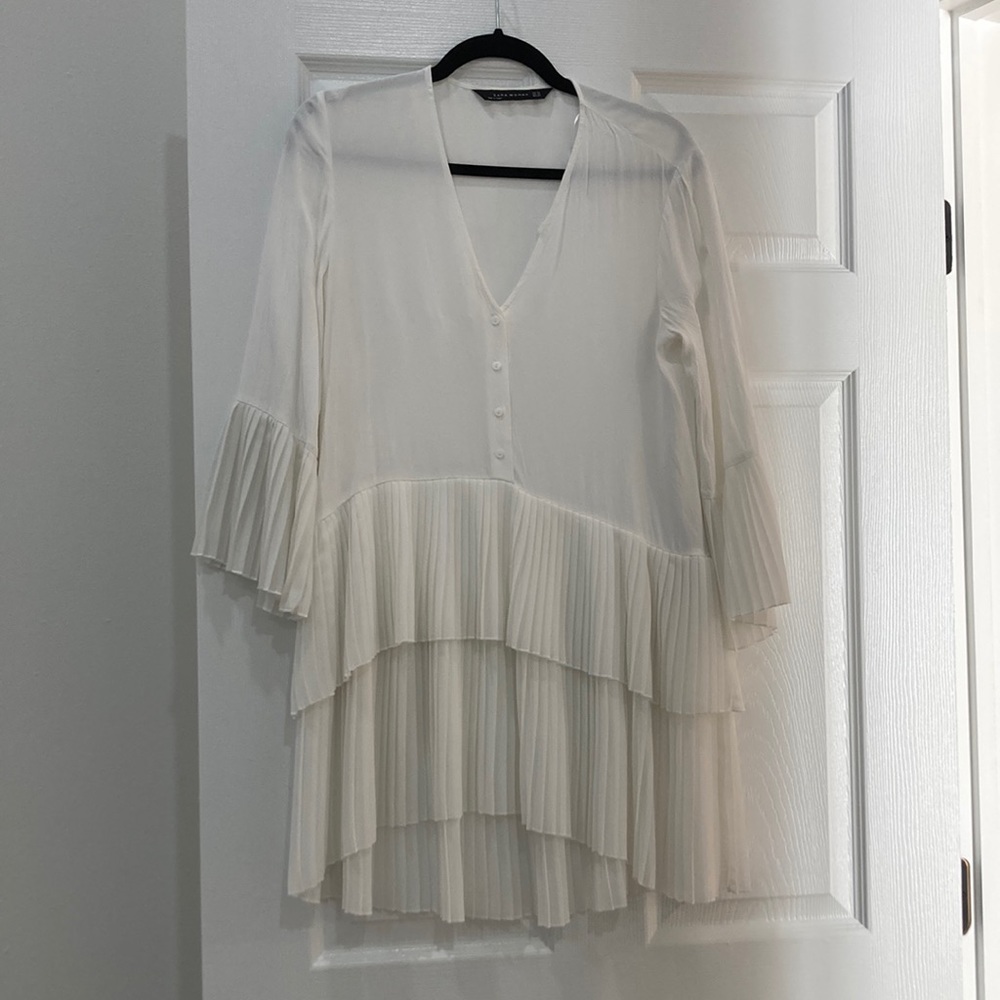 Zara Womens white long blouse